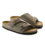 ⁦Birkenstock Zürich Suede Leather Sandals Taupe⁩ – תמונה ⁦2⁩