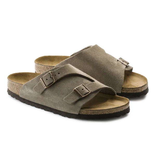 ⁦Birkenstock Zürich Suede Leather Sandals Taupe⁩ – תמונה ⁦2⁩