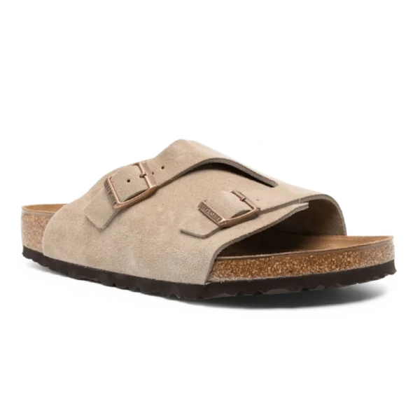 ⁦Birkenstock Zürich Suede Leather Sandals Taupe⁩ – תמונה ⁦2⁩