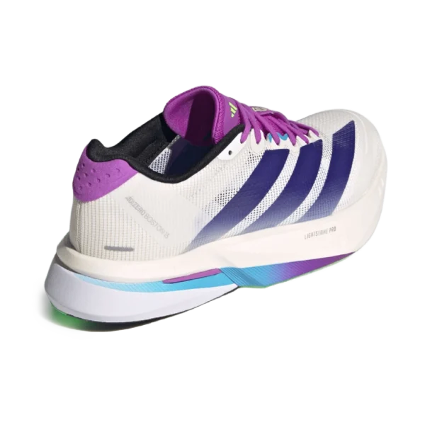 ⁦Adidas Adizero Boston Core White Collegiate Purple Lime Burst⁩ – תמונה ⁦3⁩