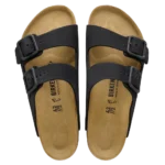 ⁦Birkenstock Arizona Wire Buckle Nubuck Leather Sandals Black⁩ – תמונה ⁦3⁩