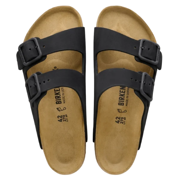 ⁦Birkenstock Arizona Wire Buckle Nubuck Leather Sandals Black⁩ – תמונה ⁦3⁩