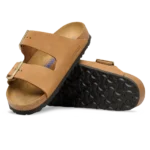 ⁦Birkenstock Arizona Soft Footbed Nubuck Leather Sandals Mink⁩ – תמונה ⁦3⁩