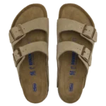 ⁦Birkenstock Arizona Soft Footbed Suede Leather Sandals Taupe⁩ – תמונה ⁦3⁩