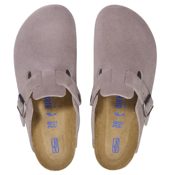 ⁦Birkenstock Boston Soft Footbed Suede Leather Clogs Faded Purple⁩ – תמונה ⁦3⁩
