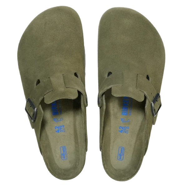 ⁦Birkenstock Boston Soft Footbed Suede Leather Clogs Thyme Tonal⁩ – תמונה ⁦3⁩