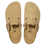 ⁦Birkenstock Boston Suede Leather Clogs Latte Cream⁩ – תמונה ⁦3⁩