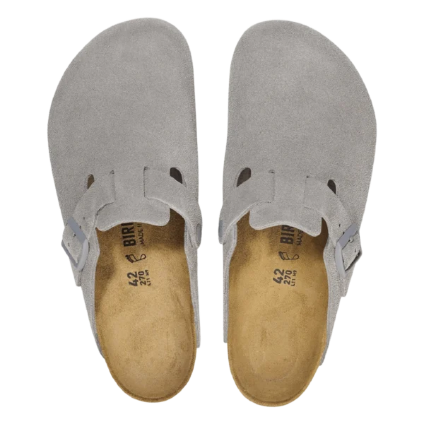 ⁦Birkenstock Boston Suede Leather Clogs Stone Coin⁩ – תמונה ⁦3⁩