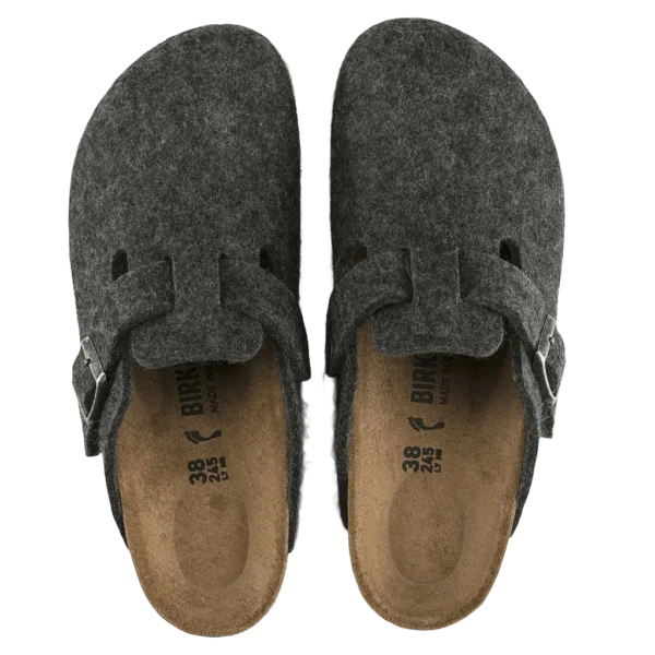 ⁦Birkenstock Boston Wool Felt Clogs Anthracite⁩ – תמונה ⁦3⁩