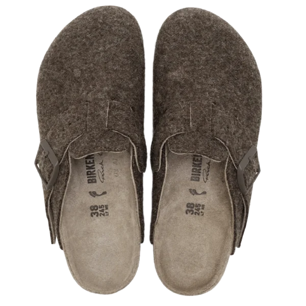 ⁦Birkenstock Boston Wool Felt Clogs Army Felt Brown⁩ – תמונה ⁦3⁩