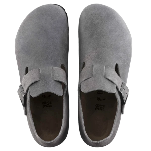 ⁦Birkenstock London Heritage Suede Leather Clogs Gray⁩ – תמונה ⁦3⁩