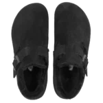 ⁦Birkenstock London Shearling Suede Leather Clogs Black⁩ – תמונה ⁦3⁩