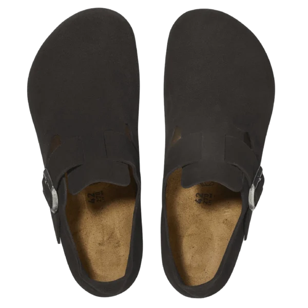 ⁦Birkenstock London Suede Leather Clogs Black⁩ – תמונה ⁦3⁩