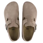⁦Birkenstock London Suede Leather Clogs Taupe⁩ – תמונה ⁦3⁩
