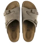 ⁦Birkenstock Zürich Soft Footbed Suede Leather Sandals Taupe⁩ – תמונה ⁦3⁩