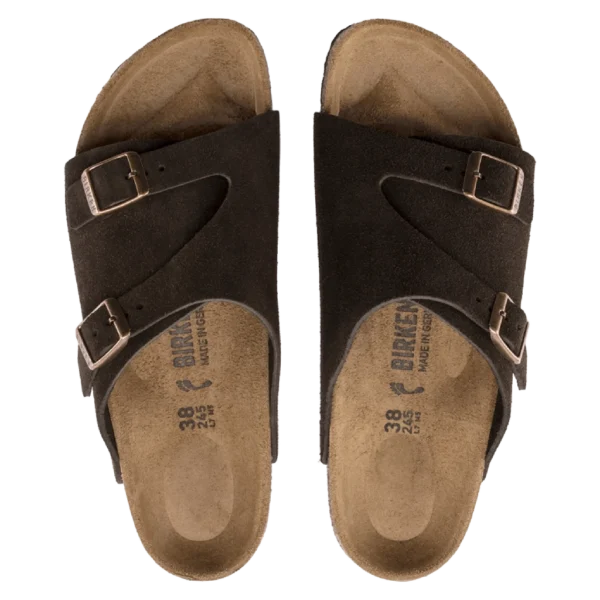 ⁦Birkenstock Zürich Suede Leather Sandals Mocca⁩ – תמונה ⁦3⁩