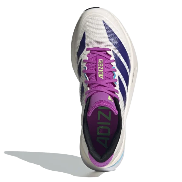 ⁦Adidas Adizero Boston Core White Collegiate Purple Lime Burst⁩ – תמונה ⁦4⁩