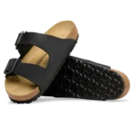 ⁦Birkenstock Arizona Wire Buckle Nubuck Leather Sandals Black⁩ – תמונה ⁦4⁩