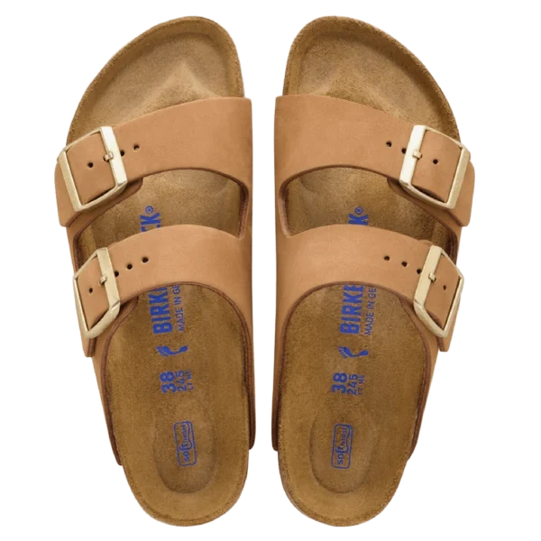 ⁦Birkenstock Arizona Soft Footbed Nubuck Leather Sandals Mink⁩ – תמונה ⁦4⁩