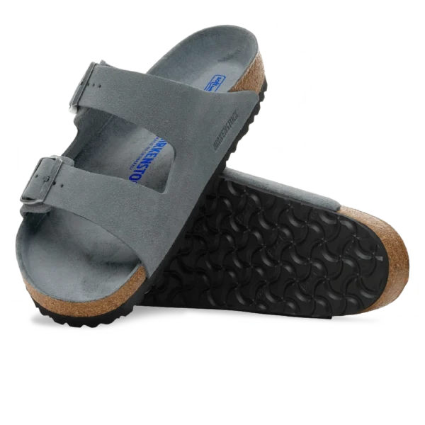 ⁦Birkenstock Arizona Soft Footbed Suede Leather Sandals Basalt Gray Tonal⁩ – תמונה ⁦4⁩