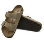 ⁦Birkenstock Arizona Soft Footbed Suede Leather Sandals Taupe⁩ – תמונה ⁦4⁩