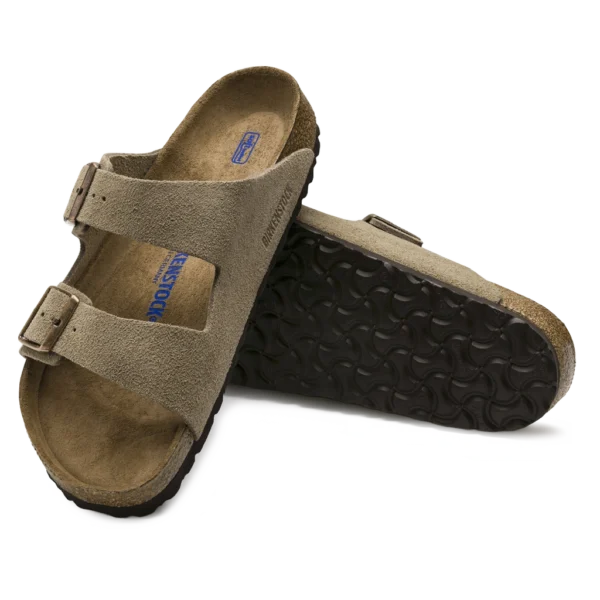⁦Birkenstock Arizona Soft Footbed Suede Leather Sandals Taupe⁩ – תמונה ⁦4⁩