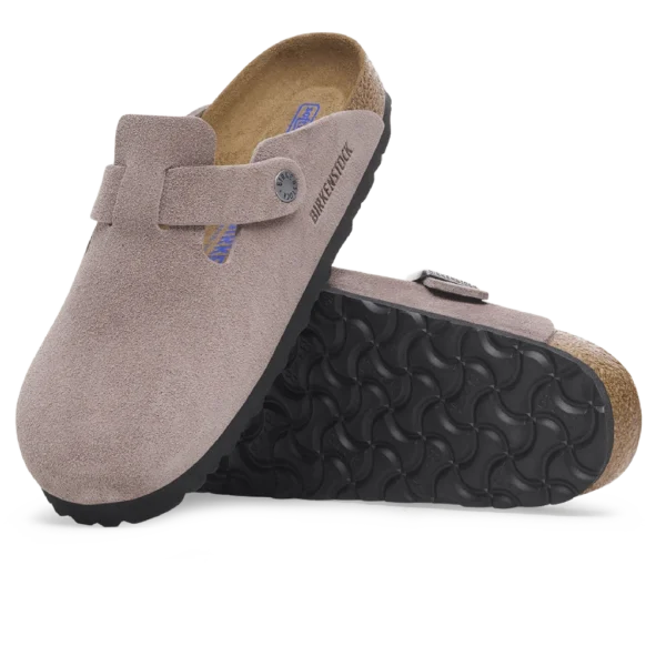 ⁦Birkenstock Boston Soft Footbed Suede Leather Clogs Faded Purple⁩ – תמונה ⁦4⁩