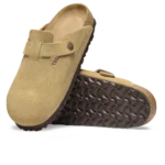 ⁦Birkenstock Boston Suede Leather Clogs Latte Cream⁩ – תמונה ⁦4⁩