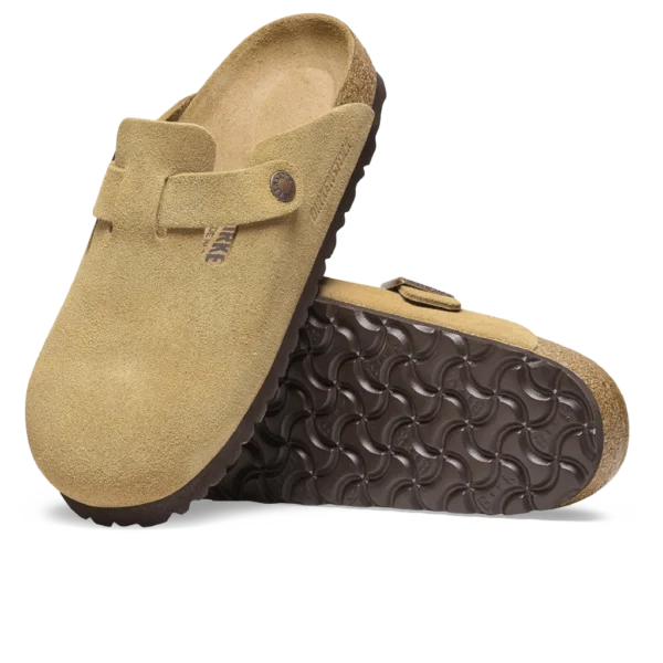 ⁦Birkenstock Boston Suede Leather Clogs Latte Cream⁩ – תמונה ⁦4⁩