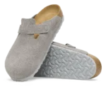 ⁦Birkenstock Boston Suede Leather Clogs Stone Coin⁩ – תמונה ⁦4⁩