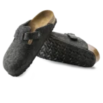 ⁦Birkenstock Boston Wool Felt Clogs Anthracite⁩ – תמונה ⁦4⁩