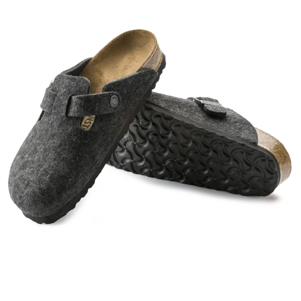 ⁦Birkenstock Boston Wool Felt Clogs Anthracite⁩ – תמונה ⁦4⁩