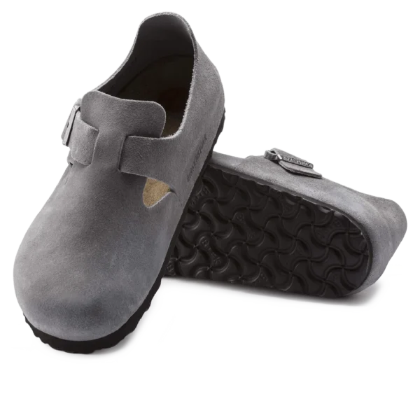 ⁦Birkenstock London Heritage Suede Leather Clogs Gray⁩ – תמונה ⁦4⁩
