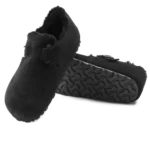 ⁦Birkenstock London Shearling Suede Leather Clogs Black⁩ – תמונה ⁦4⁩
