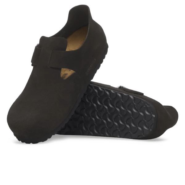 ⁦Birkenstock London Suede Leather Clogs Black⁩ – תמונה ⁦4⁩