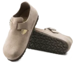 ⁦Birkenstock London Suede Leather Clogs Taupe⁩ – תמונה ⁦4⁩