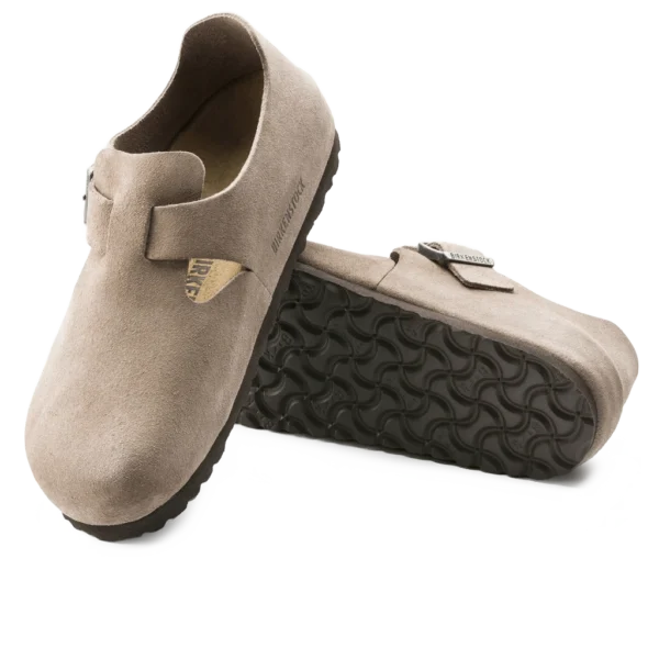 ⁦Birkenstock London Suede Leather Clogs Taupe⁩ – תמונה ⁦4⁩