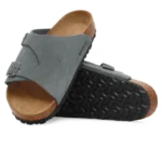 ⁦Birkenstock Zürich Suede Leather Sandals Basalt Gray⁩ – תמונה ⁦4⁩