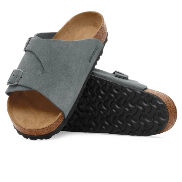 ⁦Birkenstock Zürich Suede Leather Sandals Basalt Gray⁩ – תמונה ⁦4⁩