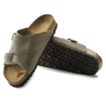 ⁦Birkenstock Zürich Suede Leather Sandals Taupe⁩ – תמונה ⁦4⁩