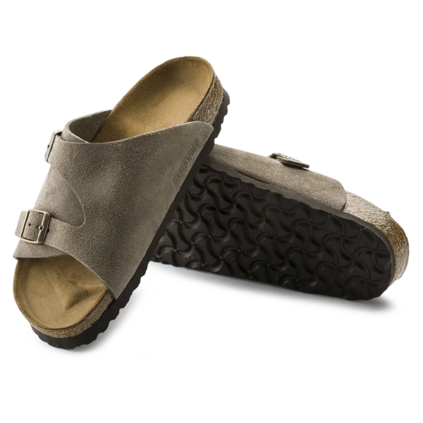 ⁦Birkenstock Zürich Suede Leather Sandals Taupe⁩ – תמונה ⁦4⁩