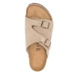 ⁦Birkenstock Zürich Suede Leather Sandals Taupe⁩ – תמונה ⁦4⁩