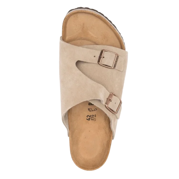 ⁦Birkenstock Zürich Suede Leather Sandals Taupe⁩ – תמונה ⁦4⁩