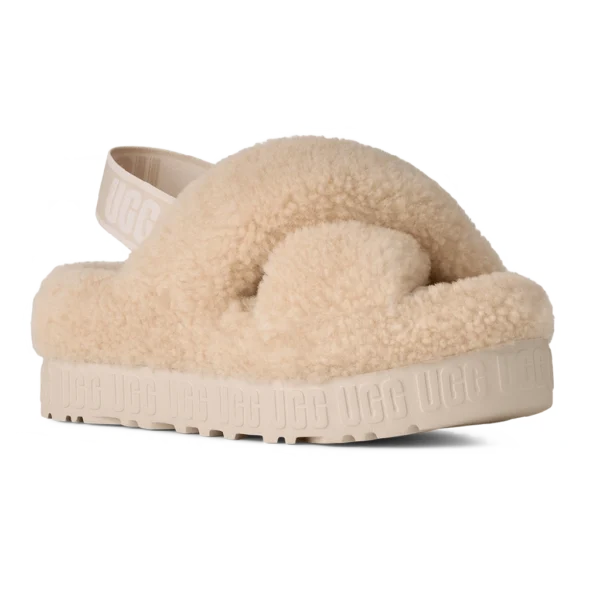 ⁦UGG Oh Fluffita Cross Strap Sandals Natural⁩ – תמונה ⁦2⁩