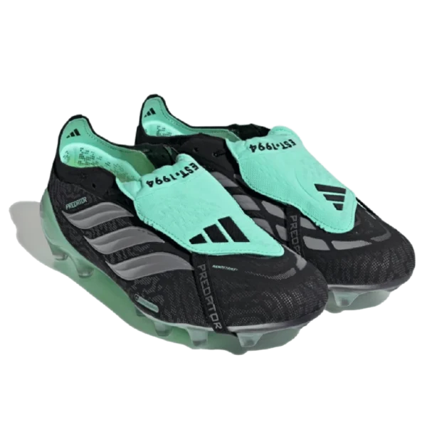 ⁦Adidas Predator Elite Fold-Over Tongue Core Black Silver Metallic⁩ – תמונה ⁦2⁩