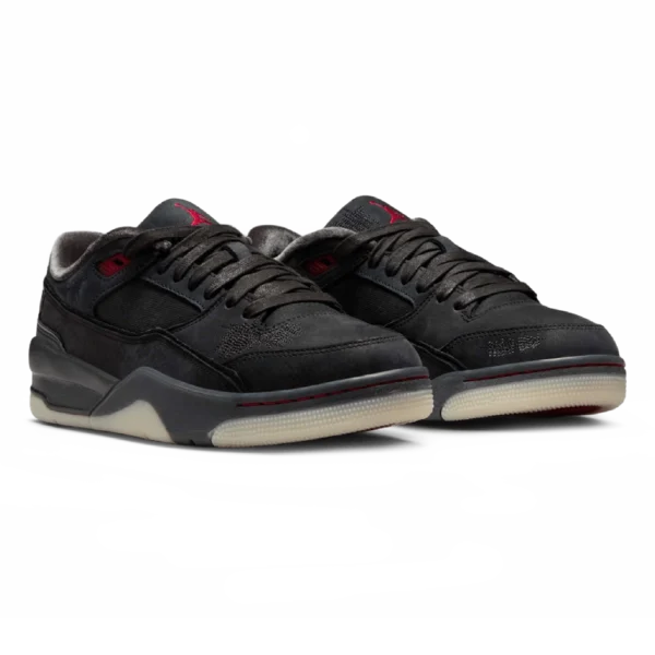 ⁦Air Jordan Flight Court "Who Decides War" Black Varsity Red Off Noir⁩ – תמונה ⁦2⁩