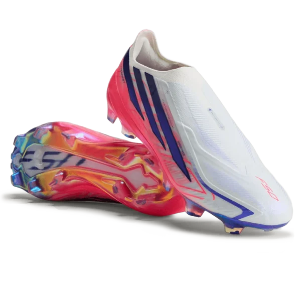 ⁦Adidas F50 Hyperfast Elite Laceless Firm Cloud White Solar Purple⁩ – תמונה ⁦3⁩