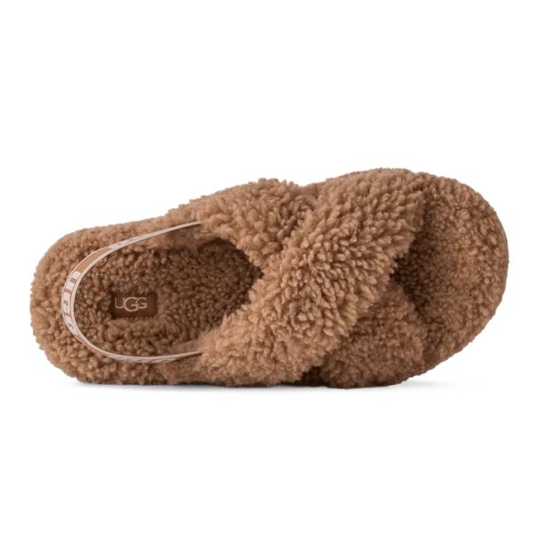 ⁦UGG Oh Fluffita Cross Strap Sandals Chestnut⁩ – תמונה ⁦4⁩