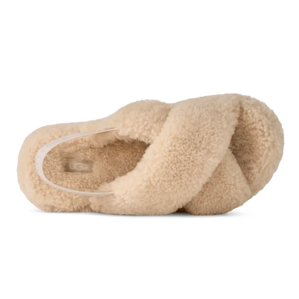 ⁦UGG Oh Fluffita Cross Strap Sandals Natural⁩ – תמונה ⁦4⁩